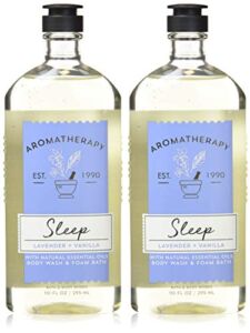 Bath and Body Works Aromatherapy Sleep Lavender Vanilla Body Wash Foam Bath 10 Ounces per bottle – 2 Pack