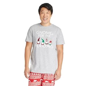 Wondershop Men’s Gnome Matching Holiday Pajama T-Shirt – (Grey, Large)
