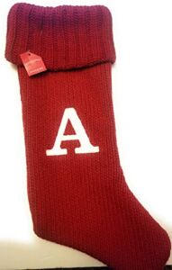 Wondershop Christmas Holiday Thick Red Stocking Monogram Letter A Measures 19″ Holiday Mantel Decoration