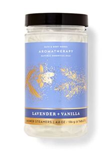 Bath & Body Works Shower Steamers 4.8 OZ / 136 G Bottle ( 6 Tablets ) – Pick Your Scent (Lavender + Vanilla)