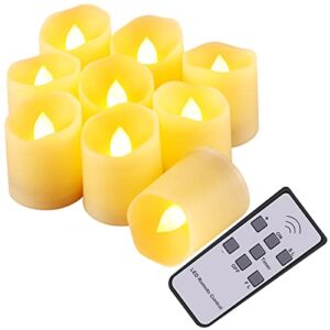 AMIR NEWEST Flameless Candles with Remote, Flickering LED Tea Light Candles with Timer, Votive Candles Battery Operated for Christmas Thanksgiving Decorations,5 Brightness, 3 Models, Battery Included
