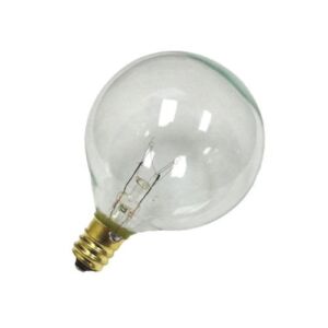 G50 Globe Light Bulb, 7 Watts, Candelabra (E12) Base, 2″ Diameter, Pack of 25 (G16-1/2)