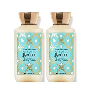 Bath and Body Works Pear Creme Brule Super Smooth Body Lotion Sets Gift For Women 8 Oz -2 Pack (Pear Creme Brulee)