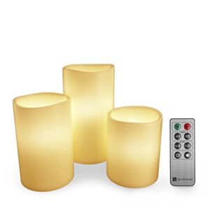 Flameless LED Candles, Remote Controlled 3-Piece Candle Set by Lavish Home – For Votive Holders – Home, Wedding, Bridal Shower, Christmas Decor