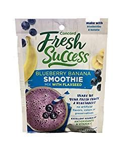 Concord Farms Blueberry & Banana Smoothie Mix with Flaxseed (6 Pack) 1.3 oz Packets