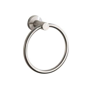 Towel Ring Brushed Nickel, Bath Hand Towel Ring Stainless Steel Round Towel Holder for Bathroom
