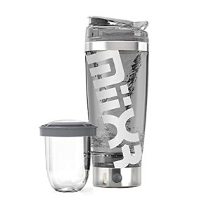 PROMiXX – MiiXR PRO Electric Shaker Bottle, Powerful Mixer Bottle for Smooth Shakes & Supplements, Bottle Blender, Shake Bottle Mixer, Protein Shake Blender, Vortex Mixer, 20oz Tumbler (Silver/White)