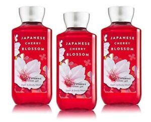 Japanese Cherry Blossom Shower Gel Body Wash – Set of THREE (3) bottles (10 oz ea) — Bath & Body Works Signature Collection