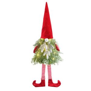 Pre-lit Small Christmas Tree, Mini Christmas Ornaments Tree for Decor, Lighted Christmas Gnomes Decorations for Home Holiday Party Gifts (Polyester)