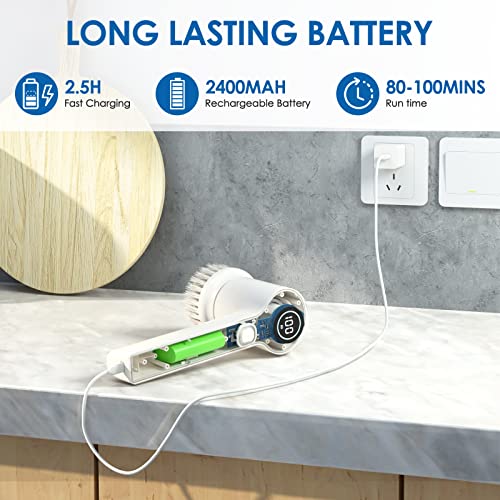 SAECCB Electric Spin Scrubber, Cordless Power Scrubber Cleaning Brush with 6 Replaceable Brush Heads and 2 Rotating Speeds for Bathroom, Tile, Tub, Sink, Floor, Kitchen Cleaning Brush Heads | The Storepaperoomates Retail Market - Fast Affordable Shopping