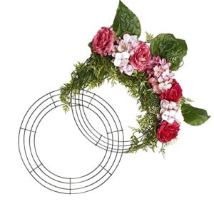 SOHAIL 12 inch Wire Wreath Frame,Metal Circle Round DIY Floral Crafts Flower Wreath Frames for Christmas Home Decor(2PCS)