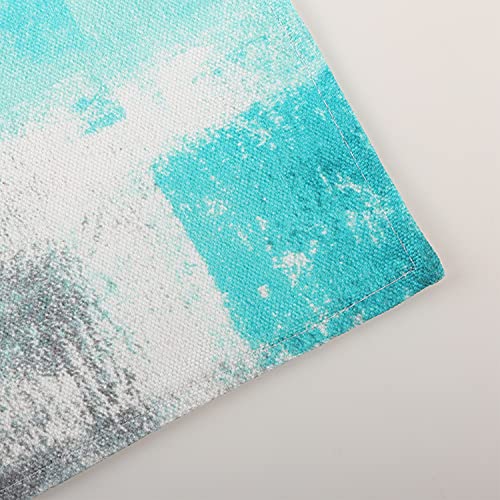 Modern Art Placemats, Cafe Placemats Turquoise and Grey Abstract Art Painting Artwork Dining Placemats Colorful Placemats for Home Kitchen Decorations 18 x 12 Inches, Turquoise Grey | The Storepaperoomates Retail Market - Fast Affordable Shopping