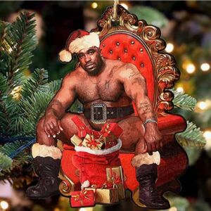 Barry Santa Wood Meme, Barry Santa Wood Meme, A Handmade Festive Mr. Wood Meme Mr. Wood Meme Mr. Christmas Funny Wooden Ornament 2022 Xmas Holiday 2D Ornament