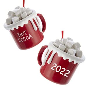 Personalized Hot Cocoa Christmas Ornament – Hot Chocolate and Marshmallows Mug – Holiday Tree Decoration with Custom Name