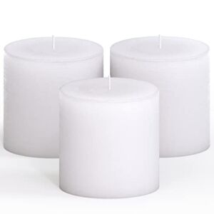 CANDWAX 3×3 Pillar Candle Set of 3 – Decorative Rustic Candles Unscented and Valentines Candles – Ideal as Wedding Candles or Large Candles for Home Interior – White Candles