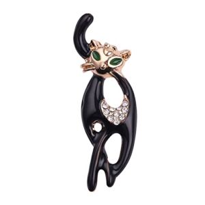 Diamond-Studded Tsundere Cat Cartoon All-Match Brooch Accessories Personality Clothing Hijab and (Multicolor, One Size)
