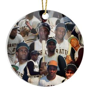 Christmas Tree Ornament Roberto Gift Clemente Home Decor Acrylic Celebrity Xmas Gift Christmas Collage Home Decor Circle X-mas for Holidays, Party Decoration