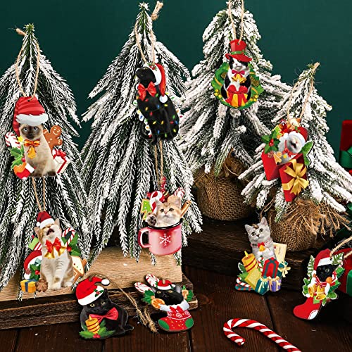 Spiareal 40 Pcs Christmas Cat Ornament Set Xmas Decor Tree Hanging Cat Wooden Holiday Decoration Cute Cat Ornaments for Christmas Tree Outdoor Hanging 2022 Christmas Ornaments | The Storepaperoomates Retail Market - Fast Affordable Shopping