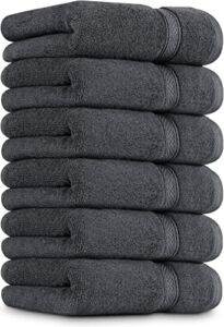 Utopia Towels [6 Pack] Premium Hand Towels Set, (16 x 28 inches) 100% Ring Spun Cotton, Ultra Soft and Highly Absorbent 600GSM Towels for Bathroom, Gym, Shower, Hotel, and Spa (Grey)