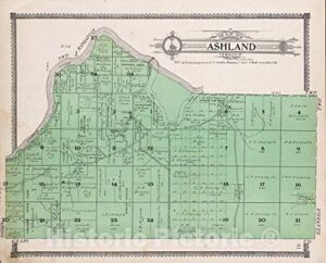 Historic 1909 Wall Map – Standard Atlas of Riley County, Kansas – Map of Ashland Township 55in x 44in