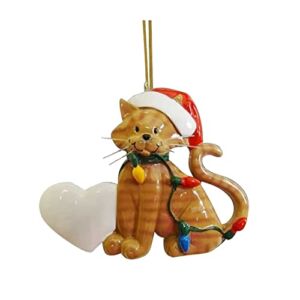 Acrylic Christmas Cat Pendant Creative Ornaments Christmas Tree Hanging Ornament Decor Xmas Holiday Gifts Decoration