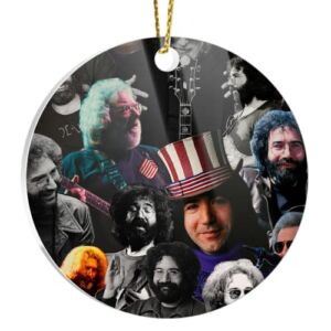 Christmas Tree Ornament Jerry Home Decor Acrylic Garcia Home Decor Circle X-mas Celebrity Gift Collage Xmas Gift Christmas for Holidays, Party Decoration
