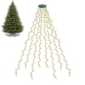 BOLWEO Christmas Tree Lights, 280LED Christmas Lights for Tree 8 Modesfor 6ft-7ft Christmas Tree, UL Certified Indoor Outdoor Christmas Decorations 8*6.6ft Drops Warm White