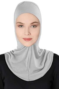 DOCILA Light Grey Plain Ninia Underscarf Muslim Inner Cap Breathable Turban Undercap Light Sports Cap Scarf
