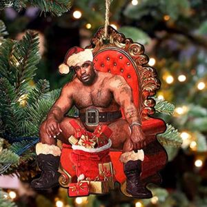 Pack Barry Santa Christmas Ornament Acrylic Meme, A Handmade Festive Mr. Acrylic Meme Mr. Christmas Funny Acrylic Gift 2022 Xmas Holiday 2D Ornament (2)
