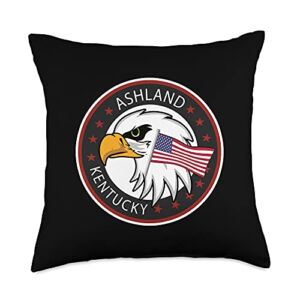 America Eagle Ashland Design mb. Ashland Kentucky KY Throw Pillow, 18×18, Multicolor
