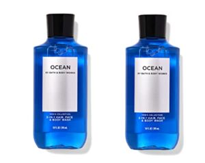 Bath and Body Works For Men 3-in-1 Hair, Face & Body Wash – Value Pack lot of 2 – Full Size (Ocean)