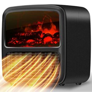 DALSUC Electric Space Heater for Indoor Use – 1500W/1000W Quiet PTC Ceramic Portable Heater for Office, Small Electric Fireplace Heater Fan with Overheat Tip Over Protection,Fast Safety Heating Black