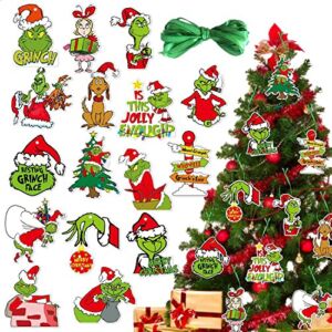 Christmas Tree Decorations 32Pcs Decorations Ornaments Winter Xmas Hanging Decor Ornament Paper Gift Ideas Hanging Decorations for Indoors Home Room Window Holiday Party Decorations