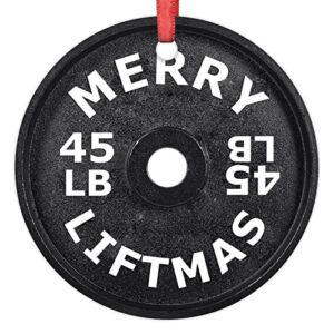 Christmas Ornaments Barbell Weight Plate Fitness Lovers Ornament for Christmas Tree Decor Ceramic Personalized Christmas Ornaments 2022 Keepsake Christmas Decor Holiday 3 Inch
