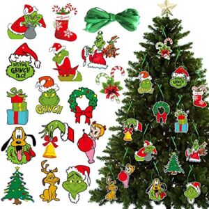 Christmas Tree Ornaments 15Pcs Christmas Tree Decorations Paper Hanging Christmas Ornaments Double Sided Design Winter Xmas Ornaments for Christmas Tree Indoors Home Decor Party Supplies