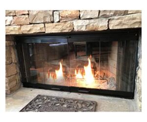 Fireplace Glass Door Set for Heatilator Fireplace Model# E36, E-36I, EC36, EC-36I, EL36, BC36R, BC36C (Black Finish)