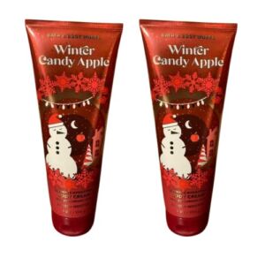 Bath and Body Works Gift Set of of 2 – 8 oz Body Cream – (Winter Candy Apple), Full