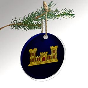 Crystal Clear Christmas / Holiday Ornament. Car Pendant. Decoration. – US Army Corps of Engineers, Branch Insignia