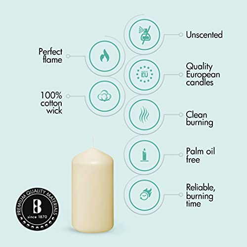 BOLSIUS Set of 12 Ivory Pillar Candles – Unscented 43 Hour Long Lasting Candles – 2.75-x 5-inch Dripless Clean Burning Smokeless Dinner Candle – Perfect for Weddings Parties and Special Occasions | The Storepaperoomates Retail Market - Fast Affordable Shopping