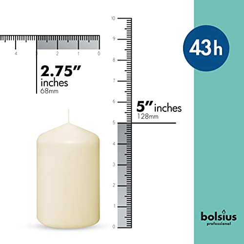 BOLSIUS Set of 12 Ivory Pillar Candles – Unscented 43 Hour Long Lasting Candles – 2.75-x 5-inch Dripless Clean Burning Smokeless Dinner Candle – Perfect for Weddings Parties and Special Occasions | The Storepaperoomates Retail Market - Fast Affordable Shopping