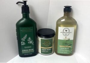 Bath & Body Works Aromatherapy Stress Relief Diffuser, Prime Spa Gift Set Wellness Bundle, Eucalyptus Spearmint Body Lotion + Body Wash & Foam Bath + Wick Candle, Relax Essential Oils
