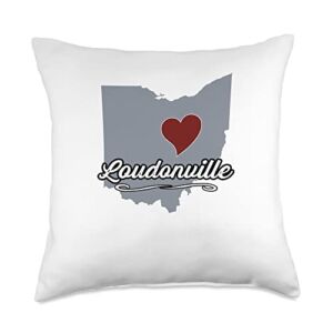 Ashland County – Clothing and Merch Loudonville-Ohio | OH City State USA-Cute Souvenir-Throw Pillow, 18×18, Multicolor