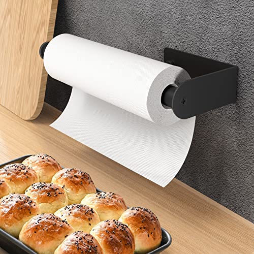 Paper Towel Holder Under Cabinet, MERRYBOX Durable Self Adhesive and Drilling Paper Towel Holder Wall Mount, Stainless Steel Under Cabinet Paper Towel Holder for Kitchen, Bathroom – Black | The Storepaperoomates Retail Market - Fast Affordable Shopping