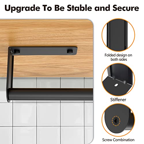 Paper Towel Holder Under Cabinet, MERRYBOX Durable Self Adhesive and Drilling Paper Towel Holder Wall Mount, Stainless Steel Under Cabinet Paper Towel Holder for Kitchen, Bathroom – Black | The Storepaperoomates Retail Market - Fast Affordable Shopping