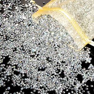 10000 Pieces Bling Bling Acrylic Rhinestones Wedding Table Scatter Confetti Crystals Gems 4 mm Acrylic Diamond Micro Rhinestones for Vase Filler Christmas Birthday Wedding Party (AB-Silver)