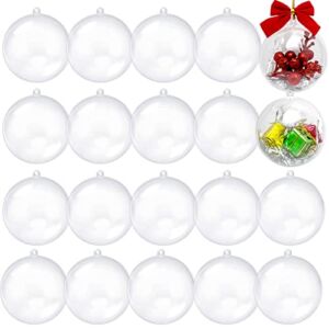 20 Pcs Clear Christmas Ornaments Plastic Fillable Christmas Ball Ornaments DIY Crafts for Christmas, New Year, Holiday, Wedding and Home Decor(3.15”/80mm)