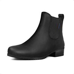 Comfy Moda Womens Chelsea Boots, Waterproof Boots For Women, Leather, Daily, Black, Size 9