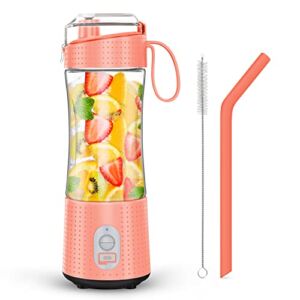 Portable Blenders, Personal Size Blender Smoothies and Shakes, Mini Blender USB Rechargeable with Eight Blades, Handheld Blender Sports,Travel (Orange)