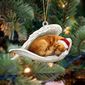 Golden Retriever Sleeping Angel Christmas Ornament, Dog Angel Sleeping Ornament Gift, Christmas for Holidays Ornament
