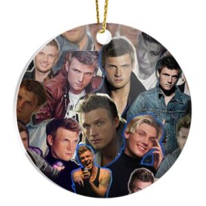 Round Ornament Christmas Decoration Nick Xmas Gift Christmas Carter Home Decor Circle X-mas Celebrity Home Decor Acrylic Collage Gift for Holiday and Events